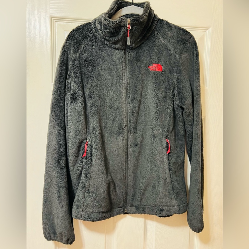 North Face Women’s Osito Jacket/Coat Dark Grey Fleece Size Medium